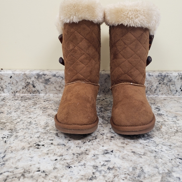 Apres by Lamo Faux Suede Buckskin Faux Fur Boots Girl's Size 1Y - Picture 14 of 16